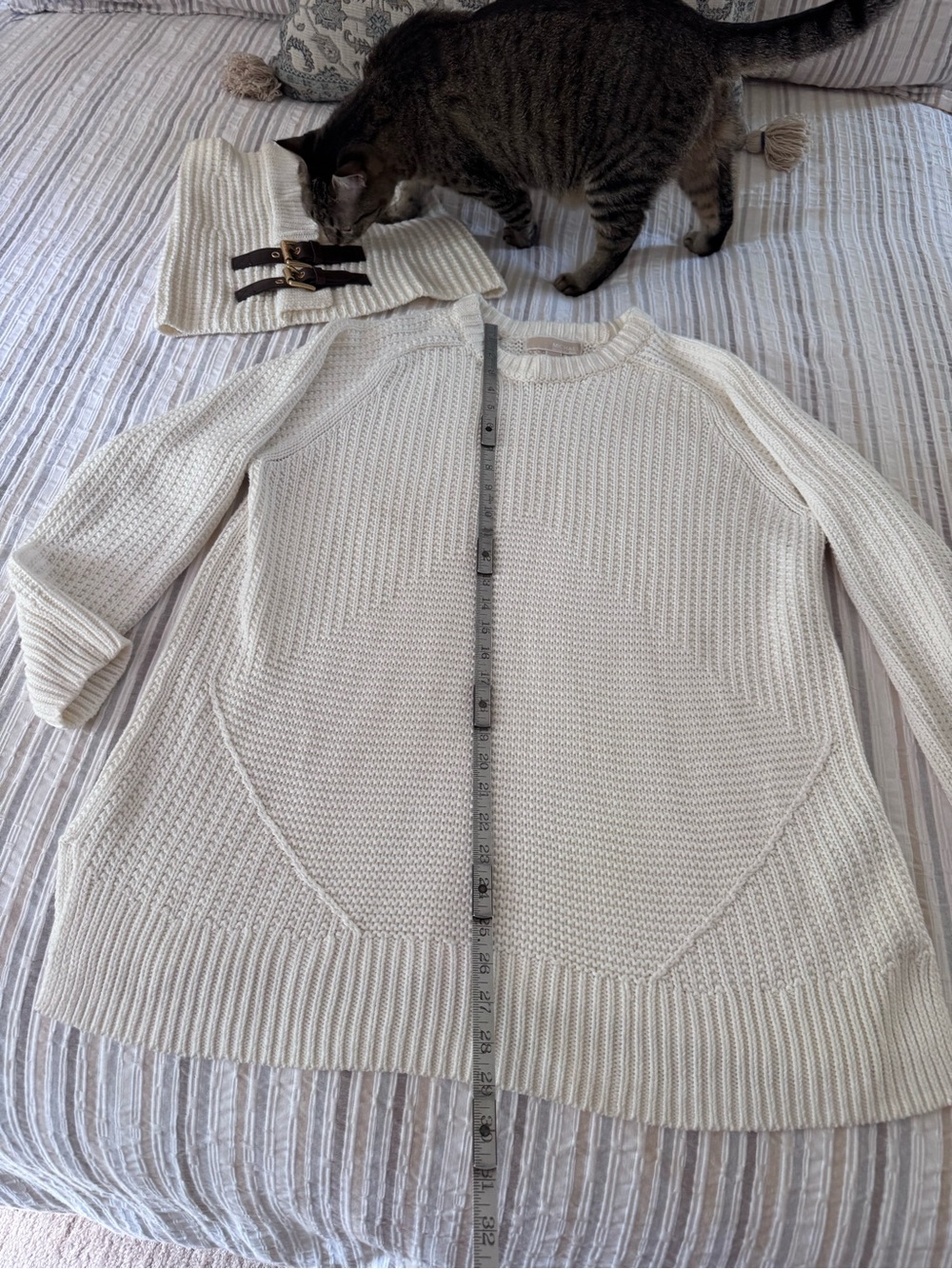Michael Kors Oversized Knit Tunic Sweater w/ Detachable Cowl Neck Sz M
